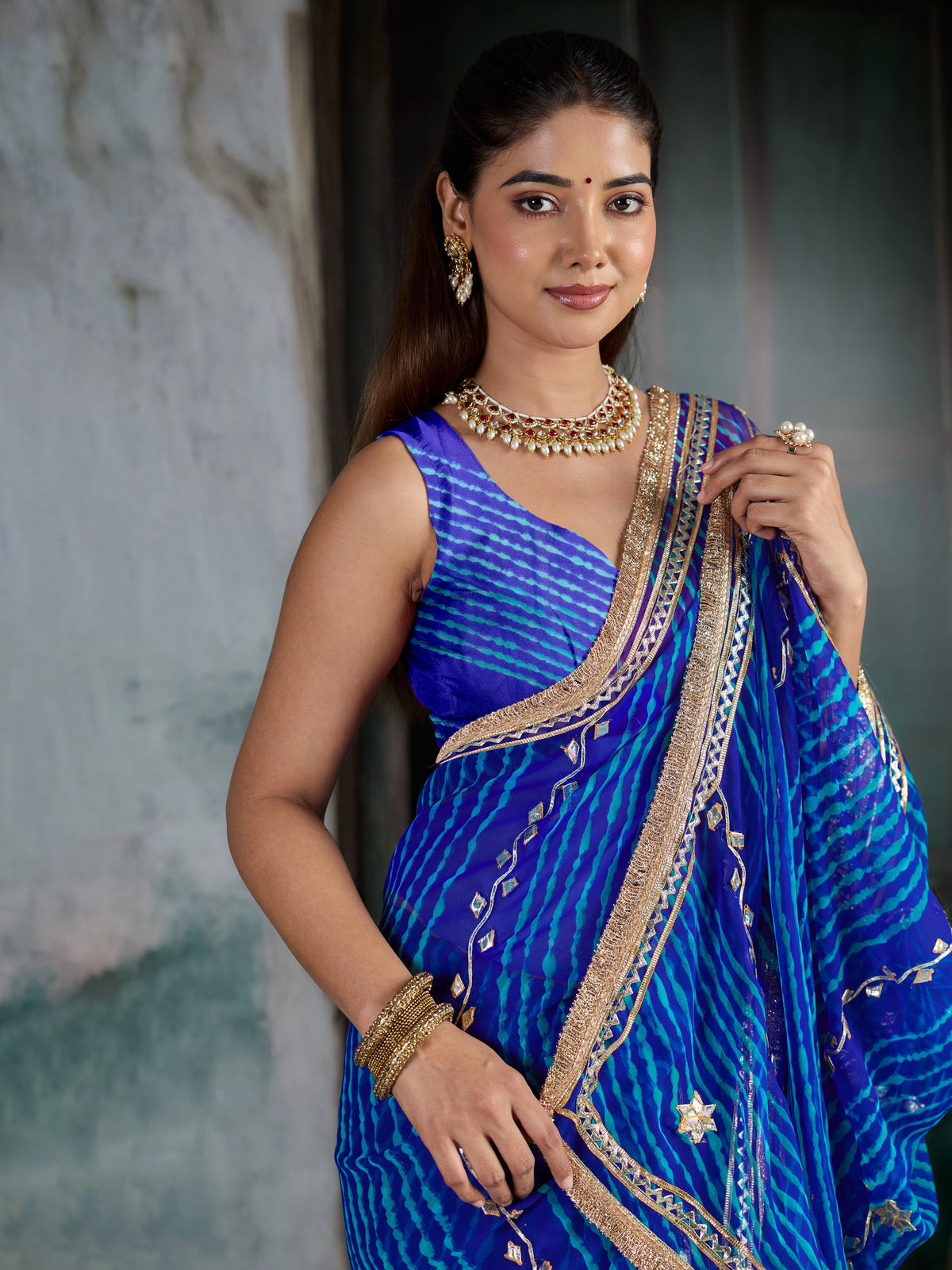 KcPc Designer Gotapatti Work Georgette Leheriya Saree MHS