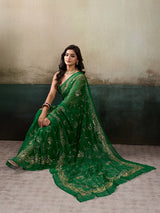 Buy Designer Saree With Handcrafted Aari Tari Work 