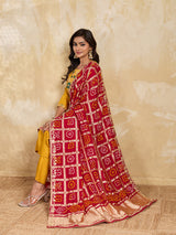 KcPc Premium Bandhani Modal GajiSilk Dupatta for Traditional Wear MEG