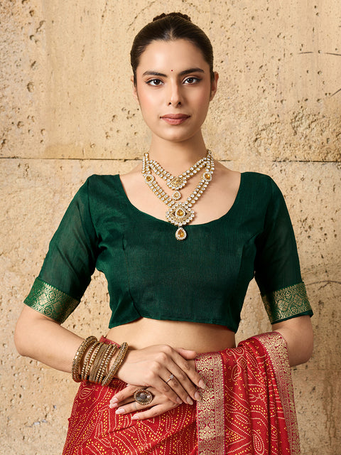 chiffon saree in bandhani style under 500