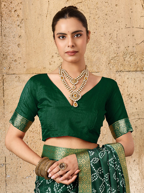 KcPc New Casual Moss Chiffon Bandhani Style Saree Collection     KDN