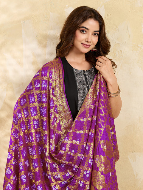 KcPc Special Silk Bandhani Dupatta with Handmade Work  SA