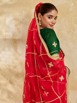 Buy Chiffon Saree Traditional Style With Gota patti Work KcPc
