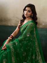 Buy Designer Saree With Handcrafted Aari Tari Work 