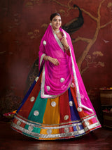 KcPc Traditional Leheriya Georgette Lehenga with Gota WorkMHS