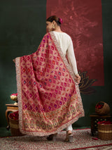 KcPc Letest Khaddi Georgette Embroidery Heavy Border Work Dupatta TUF