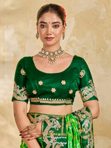 Buy Gaji Silk Saree With Bandhani Style Gota Patti Work KcPc 