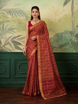 Buy Ghatchola Saree With Bikaneri bandhej Work 