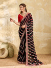 By New Launch Chiffon Leheriya Style With Embroidery Border Work Saree