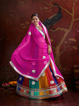 KcPc Traditional Leheriya Georgette Lehenga with Gota WorkMHS