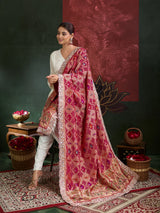 KcPc Letest Khaddi Georgette Embroidery Heavy Border Work Dupatta TUF