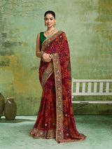 KcPc Festive Special Bandhani Style Georgette Saree RB