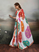Buy New Bandhani Style Saree with Tari Work Kcpc image 4