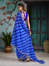 KcPc Premium Georgette Leheriya Saree with Peturn Work SWA