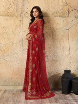 Buy latest Royal Bandhani Georgette Saree With Wedding Wear