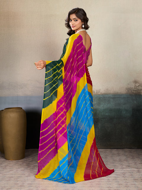 Buy New Chiffon Leheriya Style With Casual Wear Saree