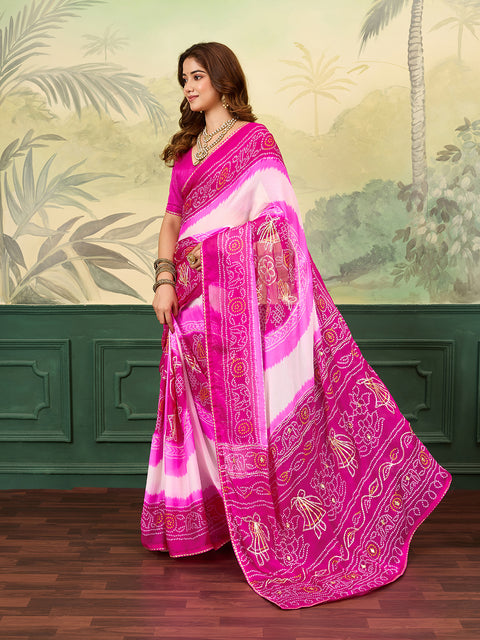 KcPc New Premium Georgette Saree with Beautiful Gotapatti Detailing  PDM