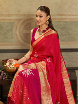 KcPc New Beautiful H O Silk Banarasi Style With Zardoji Work Saree AMT