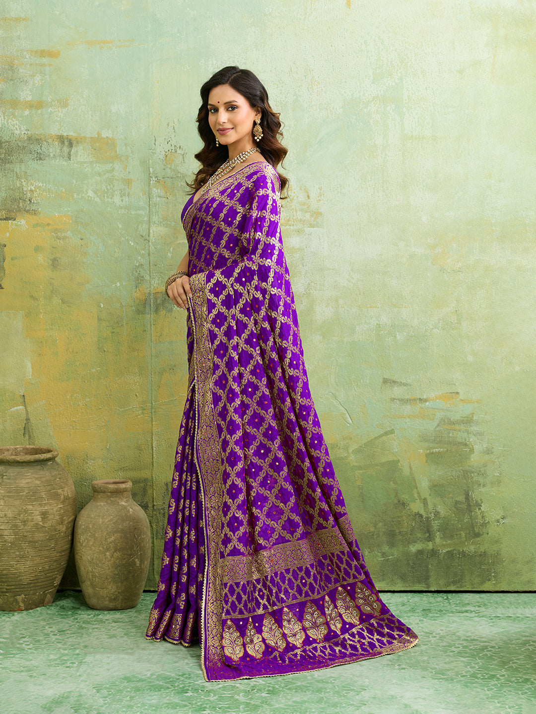 KcPc Latest Gharchola Banarasi Silk With Heavy Zari Work Saree KML Purple