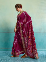 Buy Bandhani Saree with Gotapatti Work 