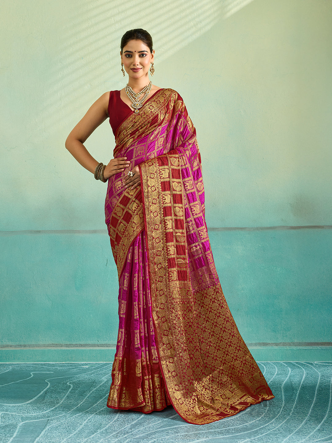 KcPc New Art silk Banarasi Style With Zari weaving Work Saree KCPC