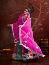 KcPc Traditional Leheriya Georgette Lehenga with Gota WorkMHS
