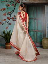 KcPc New Embroidery Bandhani Border Kota Doria Saree SWA