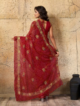 Buy latest Royal Bandhani Georgette Saree With Wedding Wear