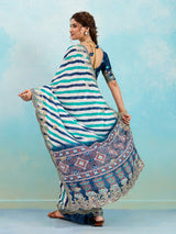 Buy Leheriya Chinon Silk Saree with Gotapatti Work