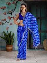 KcPc Premium Georgette Leheriya Saree with Peturn Work SWA