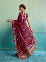 Buy Bandhani Saree with Gotapatti Work 