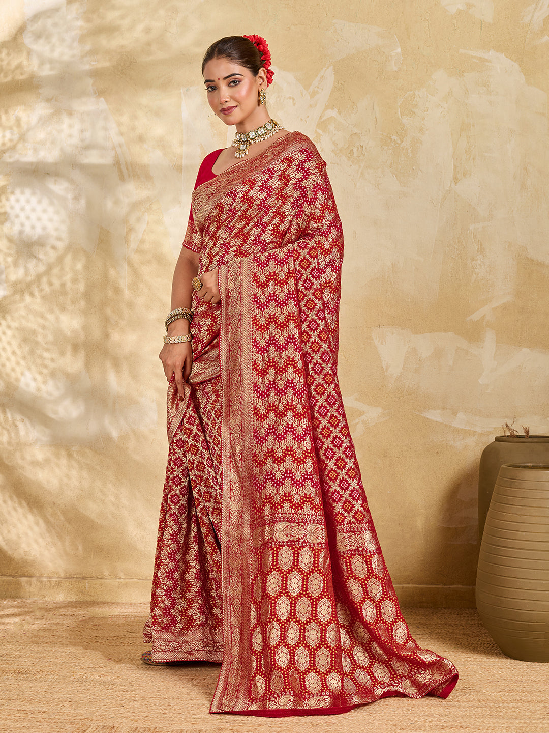 Buy Traditional Banarasi Style Georgette Saree Kcpc