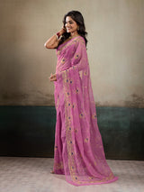 Buy Designer Saree With Handcrafted Aari Tari Work 