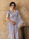 Buy Cotton silk Ajrakh style Saree Kcpc img - 1