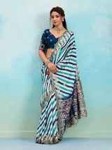 Buy Leheriya Chinon Silk Saree with Gotapatti Work