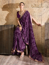 KcPc New Soft Moss Chiffon Bandhani Saree for Everyday Casual Wear KDN