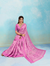 KcPc New Batik Sanganeri Print Banarasi Border Saree STL
