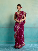 Buy Bandhani Saree with Gotapatti Work 
