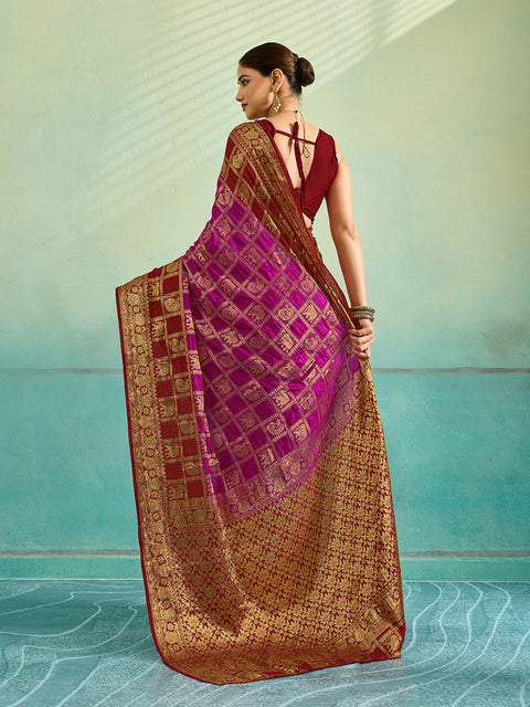 KcPc New Art silk Banarasi Style With Zari weaving Work Saree KCPC