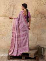 Cotton silk Ajrakh style Saree under 1000