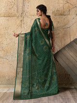  Cotton silk Ajrakh styleSaree under 1000