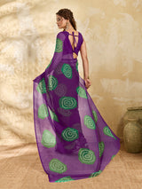  A wine colour saree with bandhani print under 500