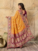  Georgette Gharchola Bandhej Cutdana Gotapatti Work Saree