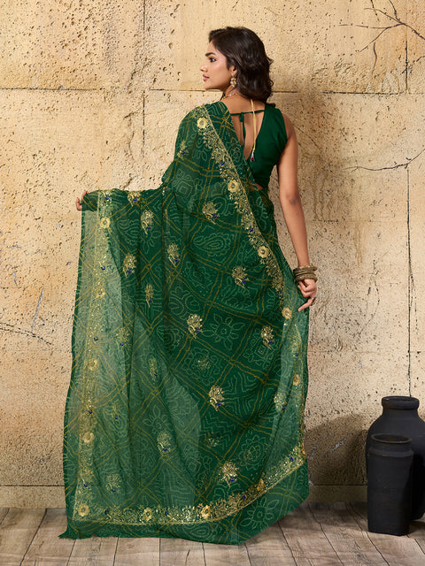 Buy latest Royal Bandhani Georgette Saree With Wedding Wear