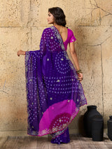 KcPc Traditional Bandhani Style Georgette Saree Perfect Festive Collection SWA