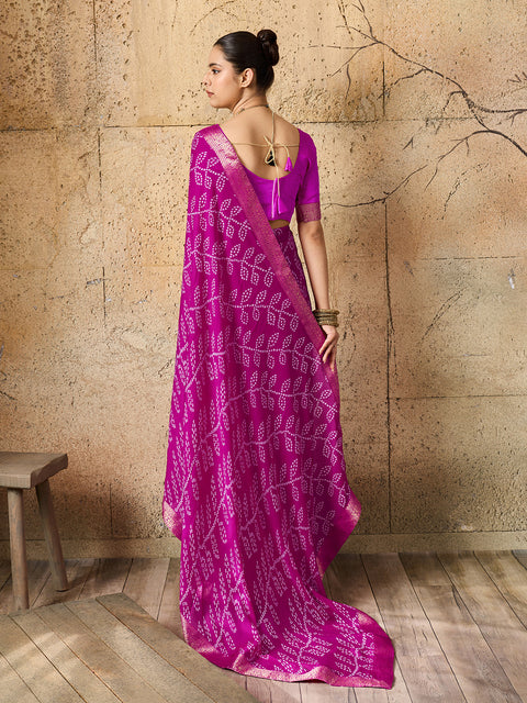 Buy Bandhani Style Saree Casual Wear kcpc 5