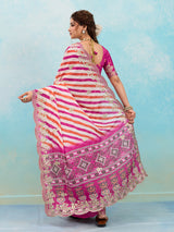 Buy Leheriya Chinon Silk Saree with Gotapatti Work Kcpc