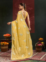 KcPc Designer Style Georgette Saree Featuring Traditional Gota Work