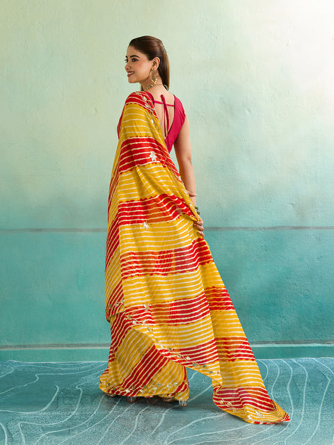 Buy Leheriya Style With Gotapatti Work Saree