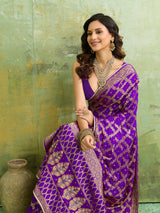 KcPc Latest Gharchola Banarasi Silk With Heavy Zari Work Saree KML Purple